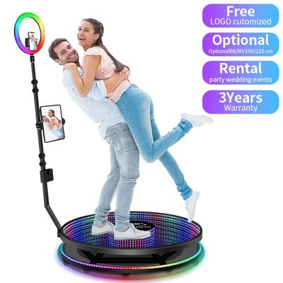 Drehbare Standlänge 80-120cm Veranstaltung Fotostand mit Loop-Licht und 360-Video-Kamera