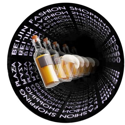 Custom LED Sign Animation mit holographischem Ventilator 3D Infinity Mirror in farbenfrohem Design