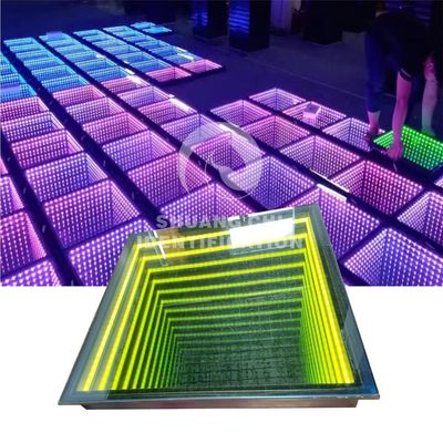 Portable 3D Infinity LED Spiegel Digital Fliesen Tanzbodenlicht für Hochzeiten und Partys