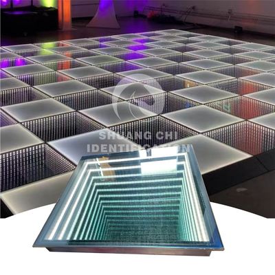 Portable 3D Infinity LED Spiegel Digital Fliesen Tanzbodenlicht für Hochzeiten und Partys