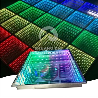Portable 3D Infinity LED Spiegel Digital Fliesen Tanzbodenlicht für Hochzeiten und Partys