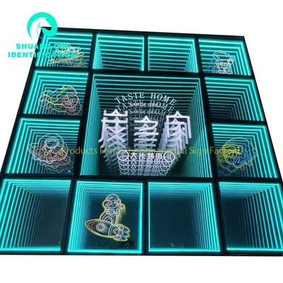 Außen 3D LED-Leuchte Fußboden Abgrund Spiegel Neon Abgrund Magie Spiegel Größe angepasst