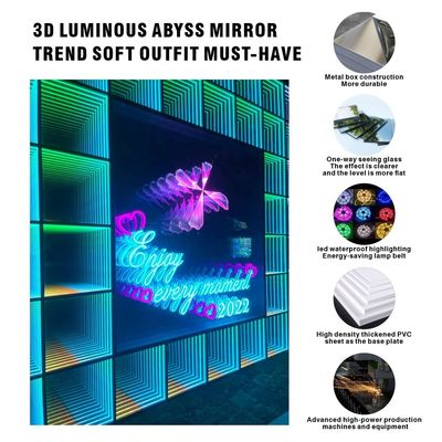 Außen 3D LED-Leuchte Fußboden Abgrund Spiegel Neon Abgrund Magie Spiegel Größe angepasst