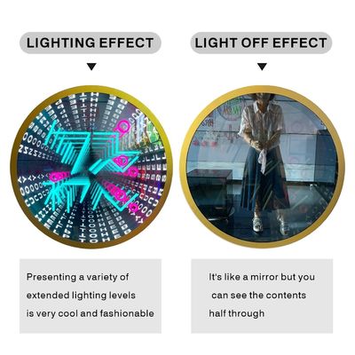 Außen 3D LED-Leuchte Fußboden Abgrund Spiegel Neon Abgrund Magie Spiegel Größe angepasst