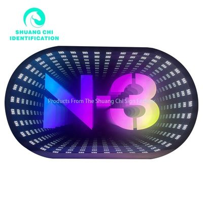 Langlebiger Metallrahmen Custom Infinity 3D Spiegel Neon Tanzfläche für DJ Disco Party