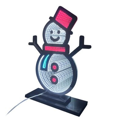 Stromkabel Doppelseitiges Infinity-Spiegel LED-Licht Acryl-Magie-Spiegel Weihnachtsschneemann
