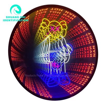 Langlebiger Metallrahmen Trendy Anpassung 3D Spiegel Neon Tanzfläche für DJ Disco Party