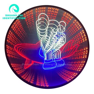 Langlebiger Metallrahmen Trendy Anpassung 3D Spiegel Neon Tanzfläche für DJ Disco Party