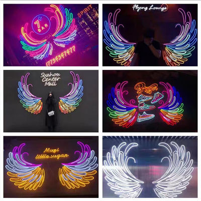Big Angel Wings Neon-Schild auffälliges Party-Event Dekoration mit Marquee-Briefen