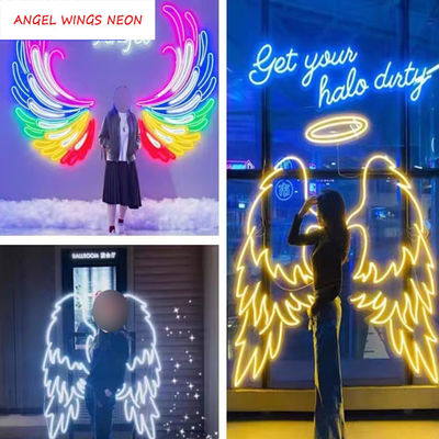 Big Angel Wings Neon-Schild auffälliges Party-Event Dekoration mit Marquee-Briefen
