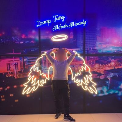 Big Angel Wings Neon-Schild auffälliges Party-Event Dekoration mit Marquee-Briefen