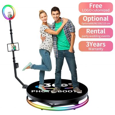 Professionelle 360°-Fotobooth mit automatischer Drehstellung Standplattform Höhe 25cm Einfach