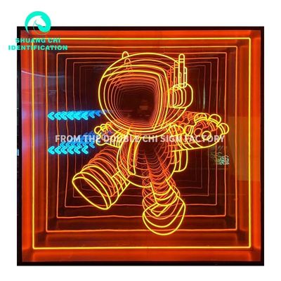 2023 Material Abyss 3D Stereo Custom Neon Infinity Spiegel mit LED-Streifen Lichtquelle