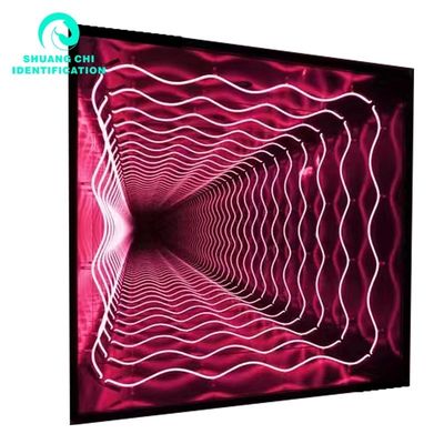 2023 Material Abyss 3D Stereo Custom Neon Infinity Spiegel mit LED-Streifen Lichtquelle