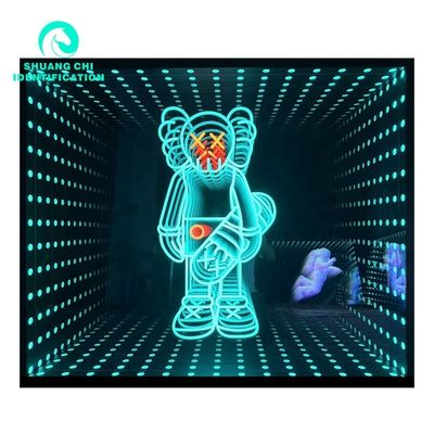 2023 Material Abyss 3D Stereo Custom Neon Infinity Spiegel mit LED-Streifen Lichtquelle