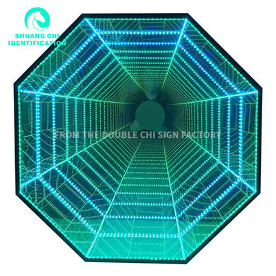 Adapterbetriebener Hd Gehärtetes Glas Hintergrund Led Lichtschrank Unendlicher Spiegel 3d Custom Led Neon Schild