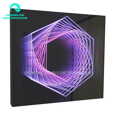 Adapterbetriebener Hd Gehärtetes Glas Hintergrund Led Lichtschrank Unendlicher Spiegel 3d Custom Led Neon Schild