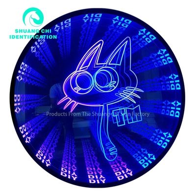 Werbelichtschild für Innenarchitektur 3D-Stereotunnel Abgrund Unendlichkeitsspiegel