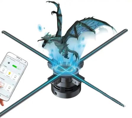 2300 Helligkeit 3D-Holographischer Ventilator mit Wifi-Steuerung und rotierendem Holographischem Display