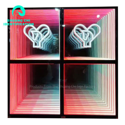 Stromversorgung Stecker Infinity Custom LED-Bildschirm Spiegel Neon-Schild für jede Organisation
