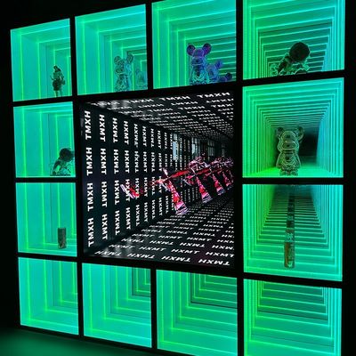 2024 angepasste Dicke Acryl LED Abyss Spiegel Anzeigehäuse für den Einzelhandel Rauchladen