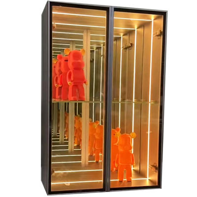 Anpassungsfähige Farben LED Streifenlicht Glas Infinity Mirror Display Case für Lego Modelle