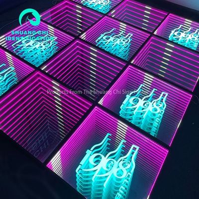 2023 Beste Produkt von reichfarbigen Indoor 3D Spiegel Neon Tanzfläche für DJ Disco Party
