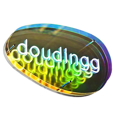 Mehrschichtspiegel 3D-Neon-Schild-Spiegel mit benutzerdefiniertem Farbverlauf LED-Logo perfekt