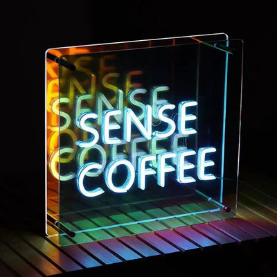 Mehrschichtspiegel 3D-Neon-Schild-Spiegel mit benutzerdefiniertem Farbverlauf LED-Logo perfekt