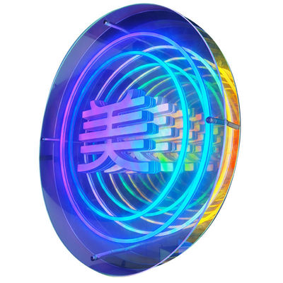 Custom Infinity Effect Farbverlauf Spiegel Licht Neon Schild mit langlebigen Metallrahmen