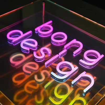 Custom Infinity Effect Farbverlauf Spiegel Licht Neon Schild mit langlebigen Metallrahmen