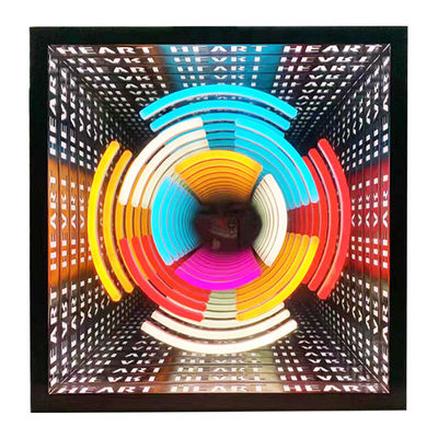 12V Custom Neon Sign Infinity Mirror Led Logo Mehrschicht 3d Tanzfläche für Innenarchitektur