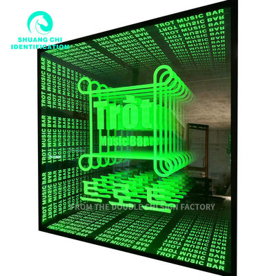 12V Custom Neon Sign Infinity Mirror Led Logo Mehrschicht 3d Tanzfläche für Innenarchitektur
