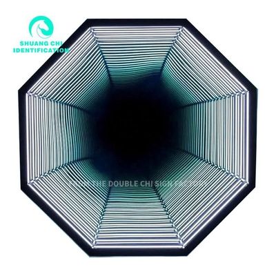 Farbige Led 3D Neon Wand Unendlichkeitsspiegel Tunnel für Heimdekoration Statement Making Design