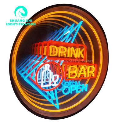 Erschwingliche LED-Neon-Spiegel Wandkunst mit spielerischer Berührung und anderen Lichtquellen