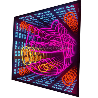 Erschwingliche LED-Neon-Spiegel Wandkunst mit spielerischer Berührung und anderen Lichtquellen