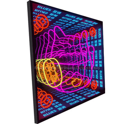 Erschwingliche LED-Neon-Spiegel Wandkunst mit spielerischer Berührung und anderen Lichtquellen