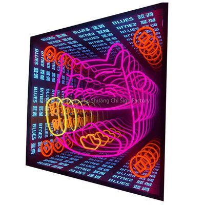 Roter Infinity Mirror Neonlicht Ästhetisch und 80lm/w Lichtwirksamkeit für Funktionelle