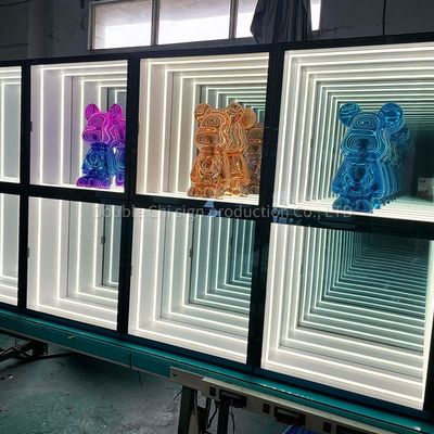 Hochzeitsveranstaltung Dekoration LED Glas Neon mit Spiegel-Display-Gehäuse in DC12V/AC110-220V