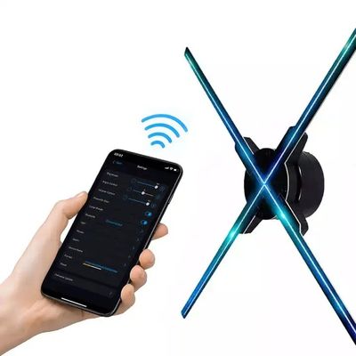 1800 Helligkeit Wand 3D Hologramm Werbeanzeige mit APP Upload Inhalt kommt