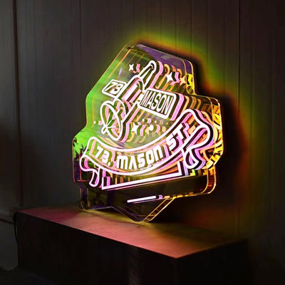 Anpassbare Farben 3D LED Infinity-Effekt Spiegellicht Neonschild mit Glasmaterial