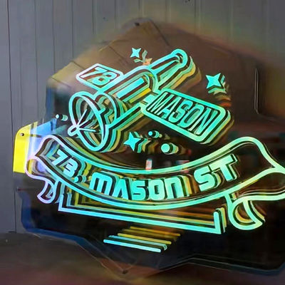 Anpassbare Farben 3D LED Infinity-Effekt Spiegellicht Neonschild mit Glasmaterial