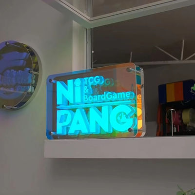 Anpassbare Farben 3D LED Infinity-Effekt Spiegellicht Neonschild mit Glasmaterial