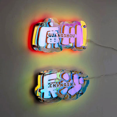 Anpassbare Farben 3D LED Infinity-Effekt Spiegellicht Neonschild mit Glasmaterial
