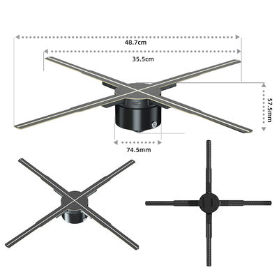 75cm Cloud Control HD Holographische Anzeige 2023 Mehrheit der Innenräume LED Werbung Hologrammventilator