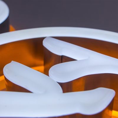 Benutzerdefiniertes Logo Leuchtende Zeichen mit Acryl LED-Bandbeleuchtung aus Edelstahl