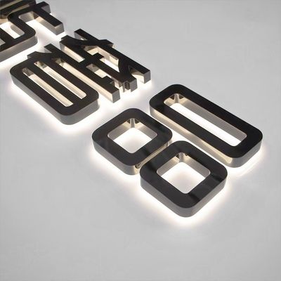 Benutzerdefiniertes Logo Leuchtende Zeichen mit Acryl LED-Bandbeleuchtung aus Edelstahl