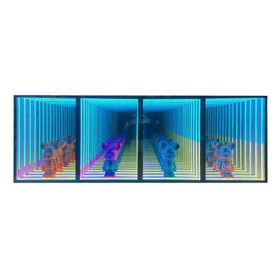 Maßgeschneiderte Größe Fashion Light Up 3D LED Infinity Mirror Display Case für trendige Gegenstände