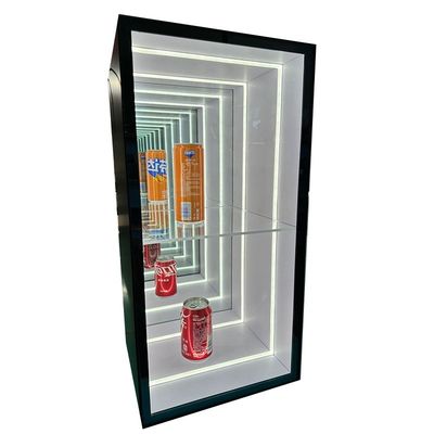 Maßgeschneiderte Größe Fashion Light Up 3D LED Infinity Mirror Display Case für trendige Gegenstände