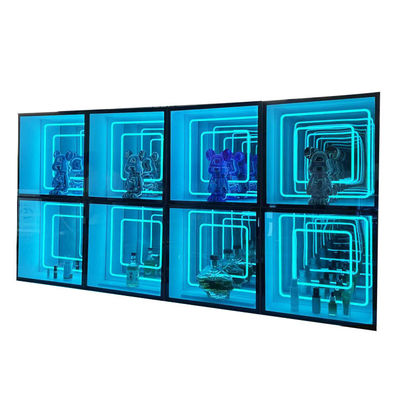 Maßgeschneiderte Größe Fashion Light Up 3D LED Infinity Mirror Display Case für trendige Gegenstände